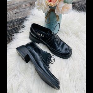 Vintage Prada Chunky Heel Derby Shoes 37.5